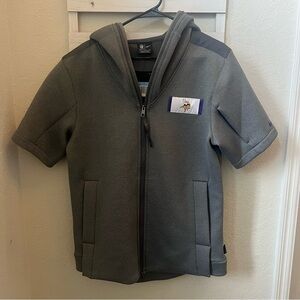 Nike Dark Gray Short Sleeve Sideline Minnesota Vikings Full Zip Hoodie NWT
